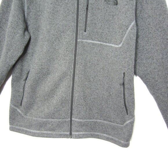 The North Face Men's XXL Sweater Fleece Full Zip Jacket Heathered Gray VGUC - Picture 3 of 11